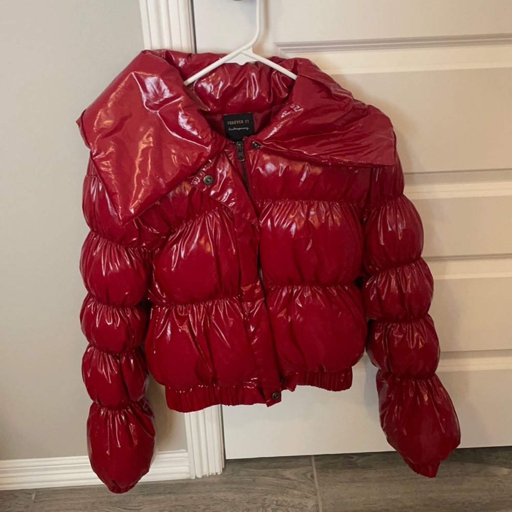 COPY - F21 Red Puffer Jacket